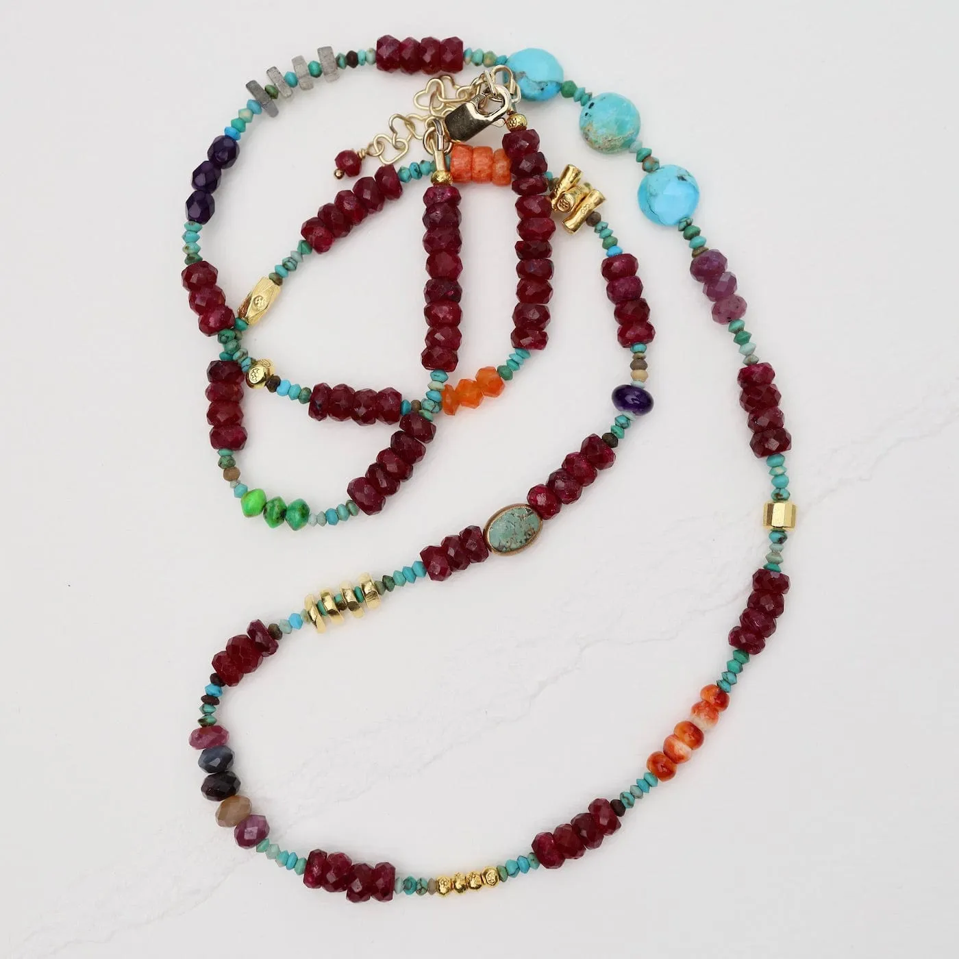 Long Ruby Circus Train Necklace