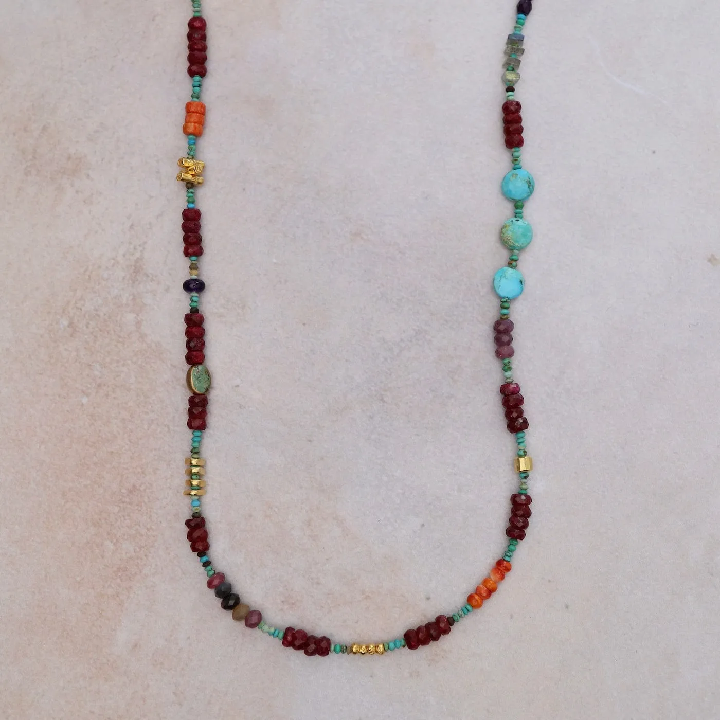 Long Ruby Circus Train Necklace