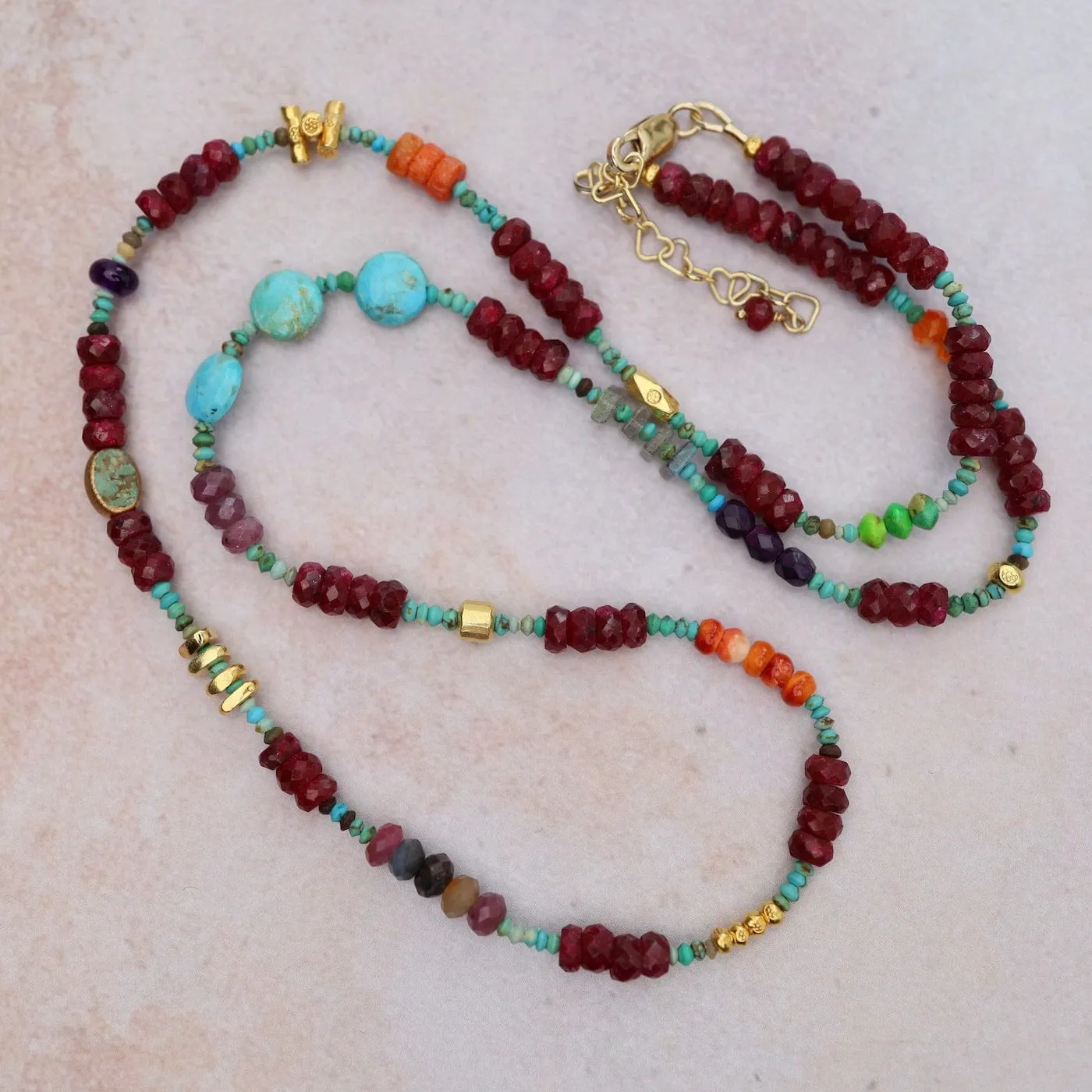 Long Ruby Circus Train Necklace