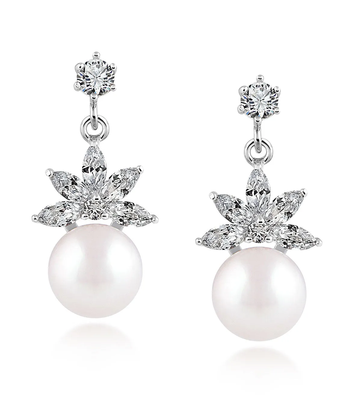Lotus Pearl Drop Earrings