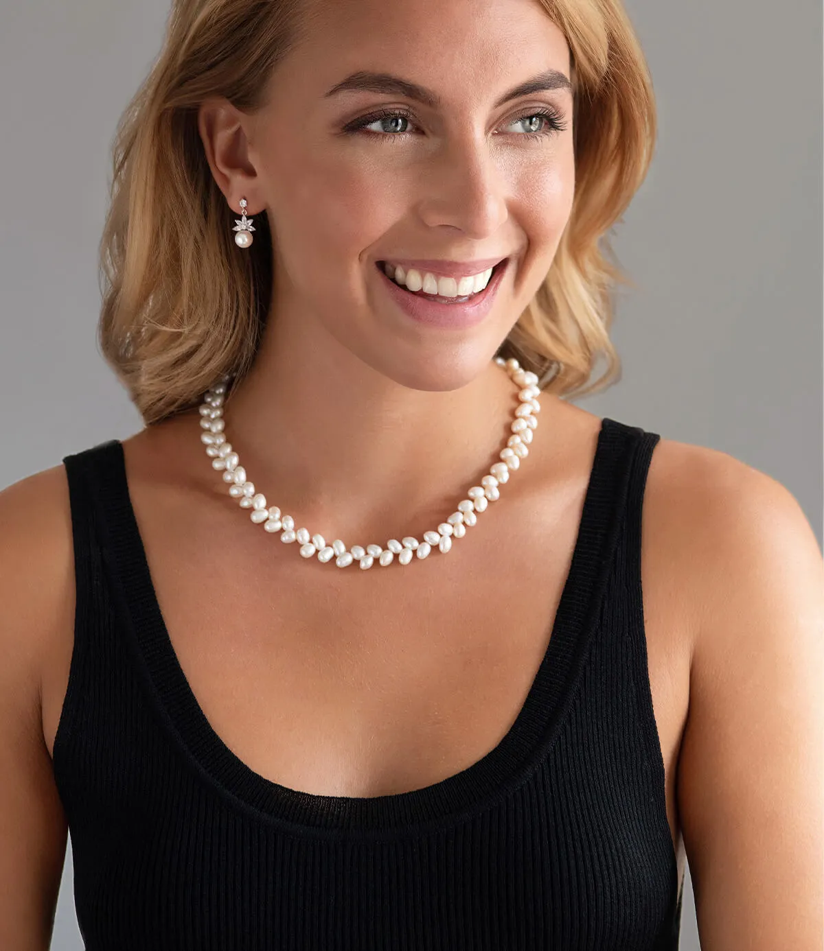 Lotus Pearl Drop Earrings