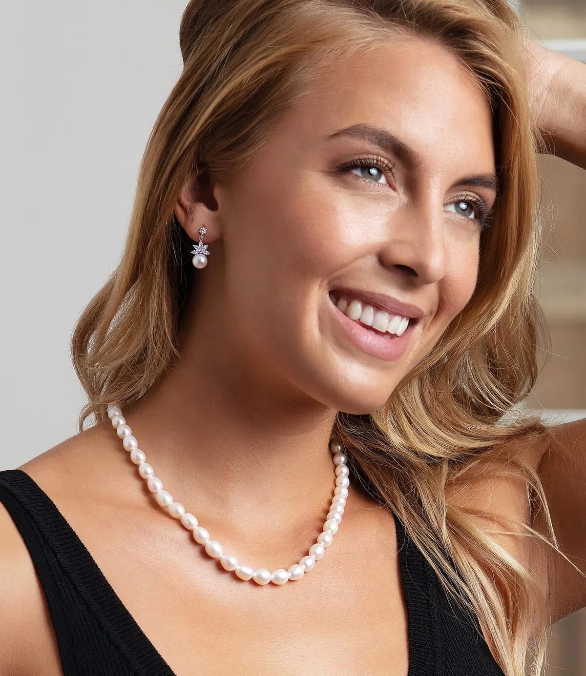 Lotus Pearl Drop Earrings