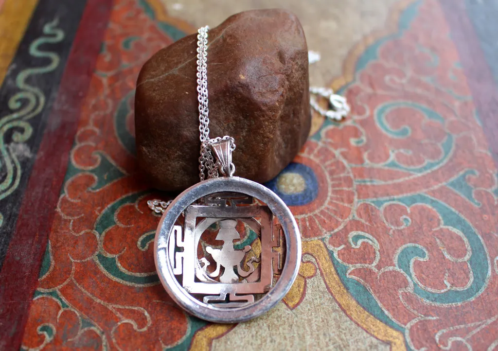 Lucky Symbol Treasure Vase Tibetan Pendant