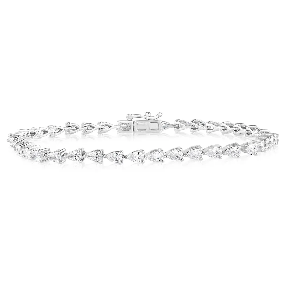 Luminesce Lab Grown 10ct White Gold Fancy Bracelet in 3.2 Carat Diamond