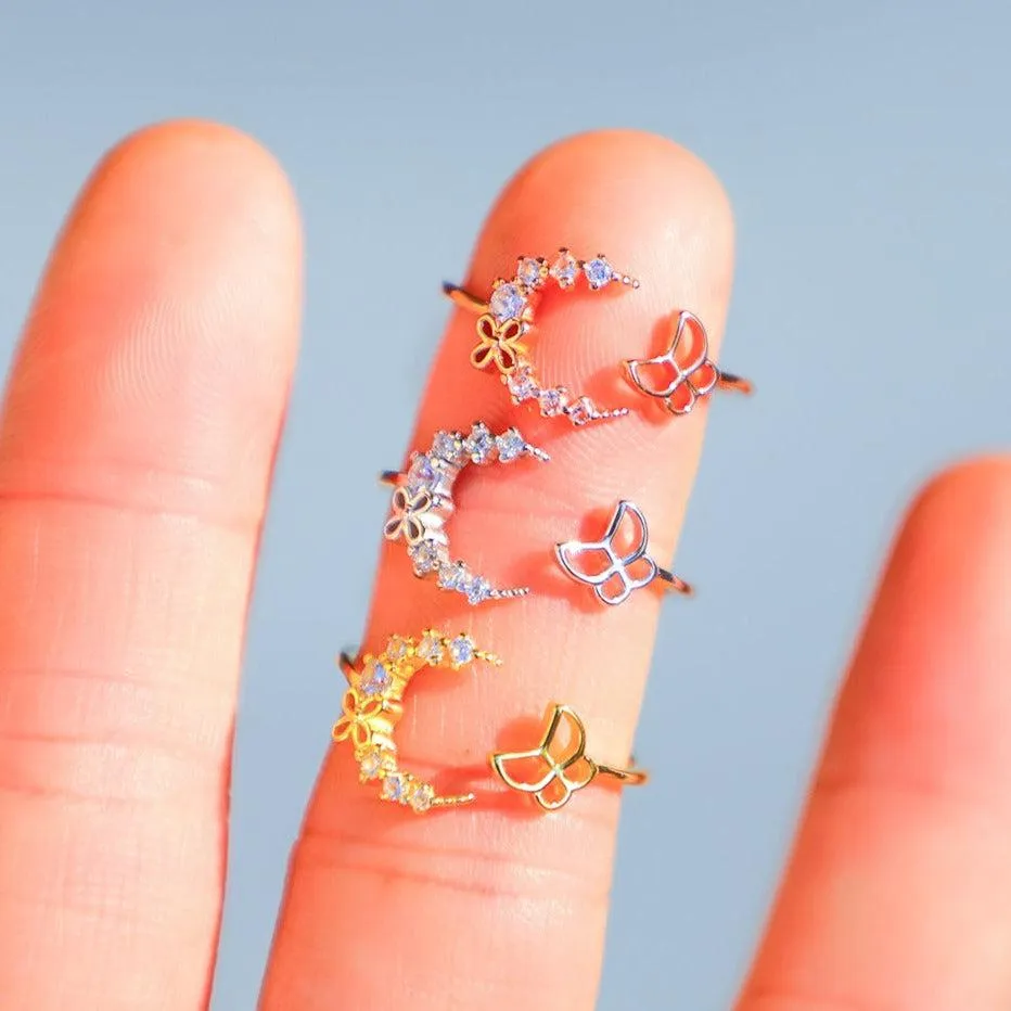 Luna & Butterfly Ring