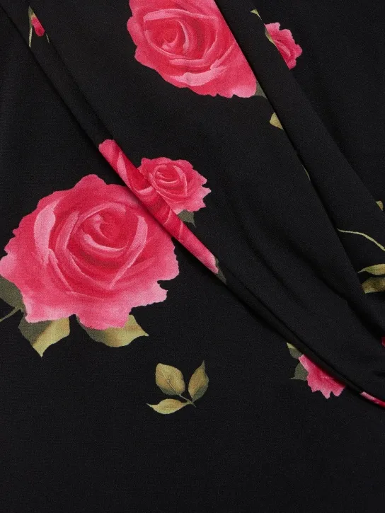 Magda Butrym   Rose print jersey long dress w/scarf 