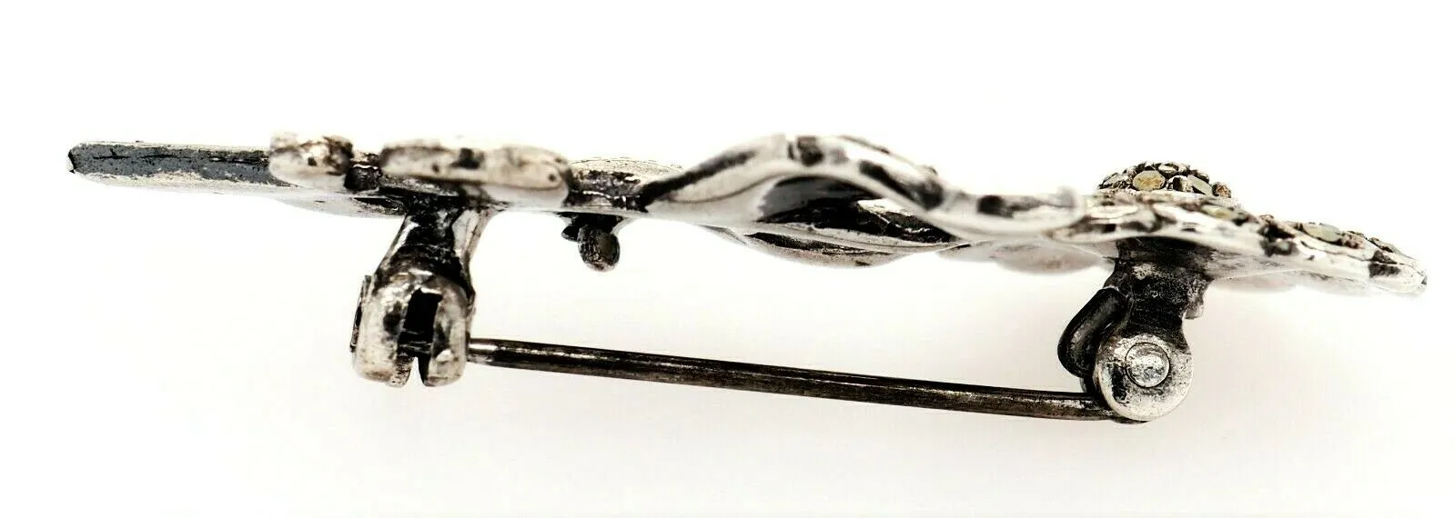 Marcasite Sterling Silver Flower Brooch