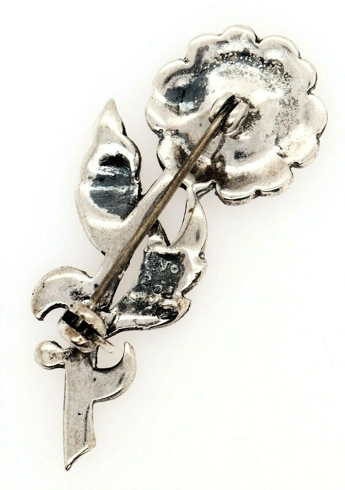 Marcasite Sterling Silver Flower Brooch