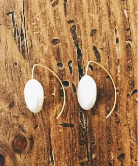 Melissa McArthur Drop Button Pearl Earrings