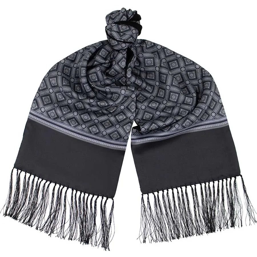 Mens Lucci 100% Silk & Rabbit Fur Scarf #35