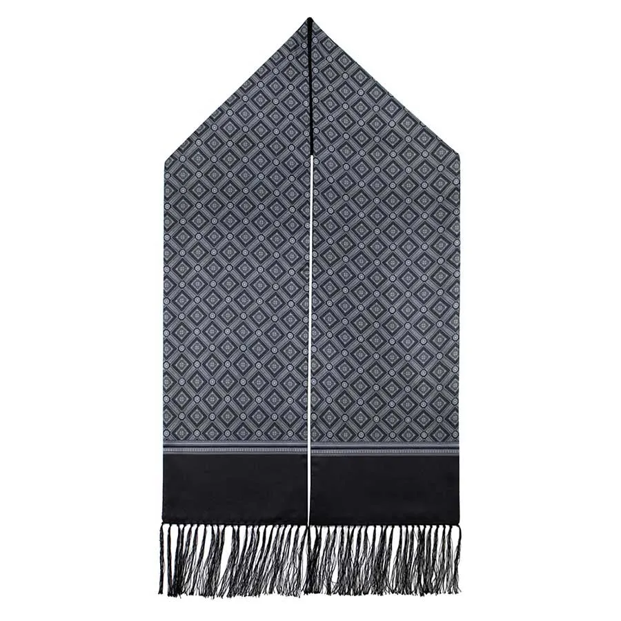 Mens Lucci 100% Silk & Rabbit Fur Scarf #35