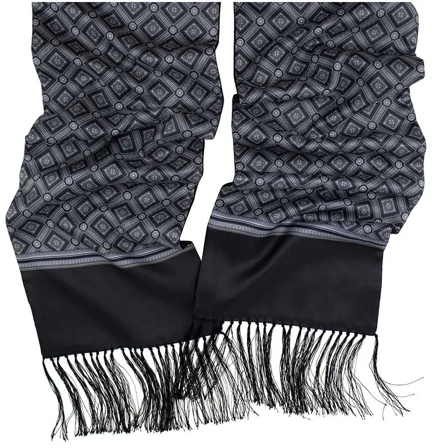 Mens Lucci 100% Silk & Rabbit Fur Scarf #35