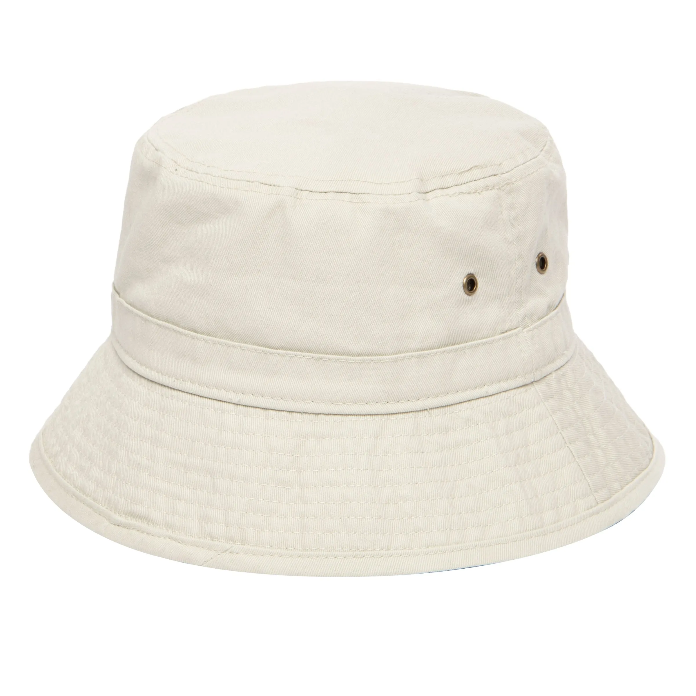 Men's washed cotton bucket with side grommets