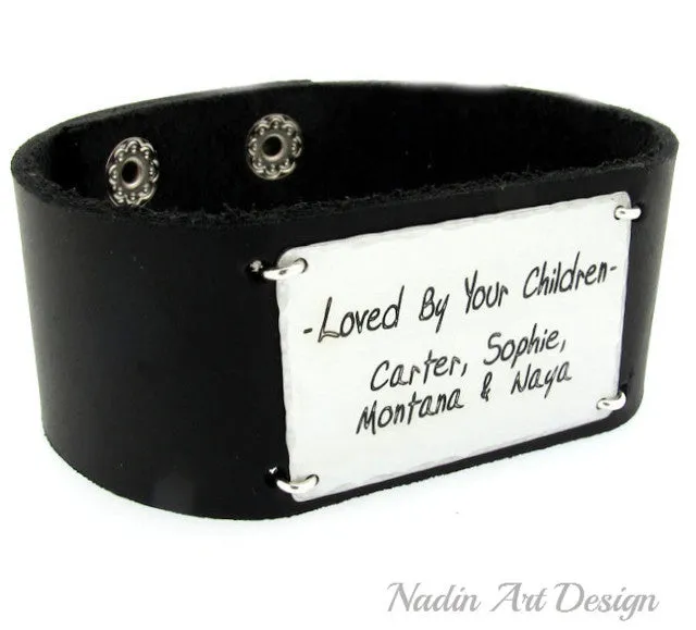 Mens Wide Band Cuff with Quote