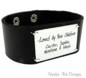 Mens Wide Band Cuff with Quote