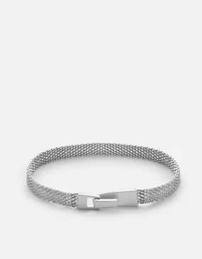 Mesh Chain Wrap, Matte Sterling Silver