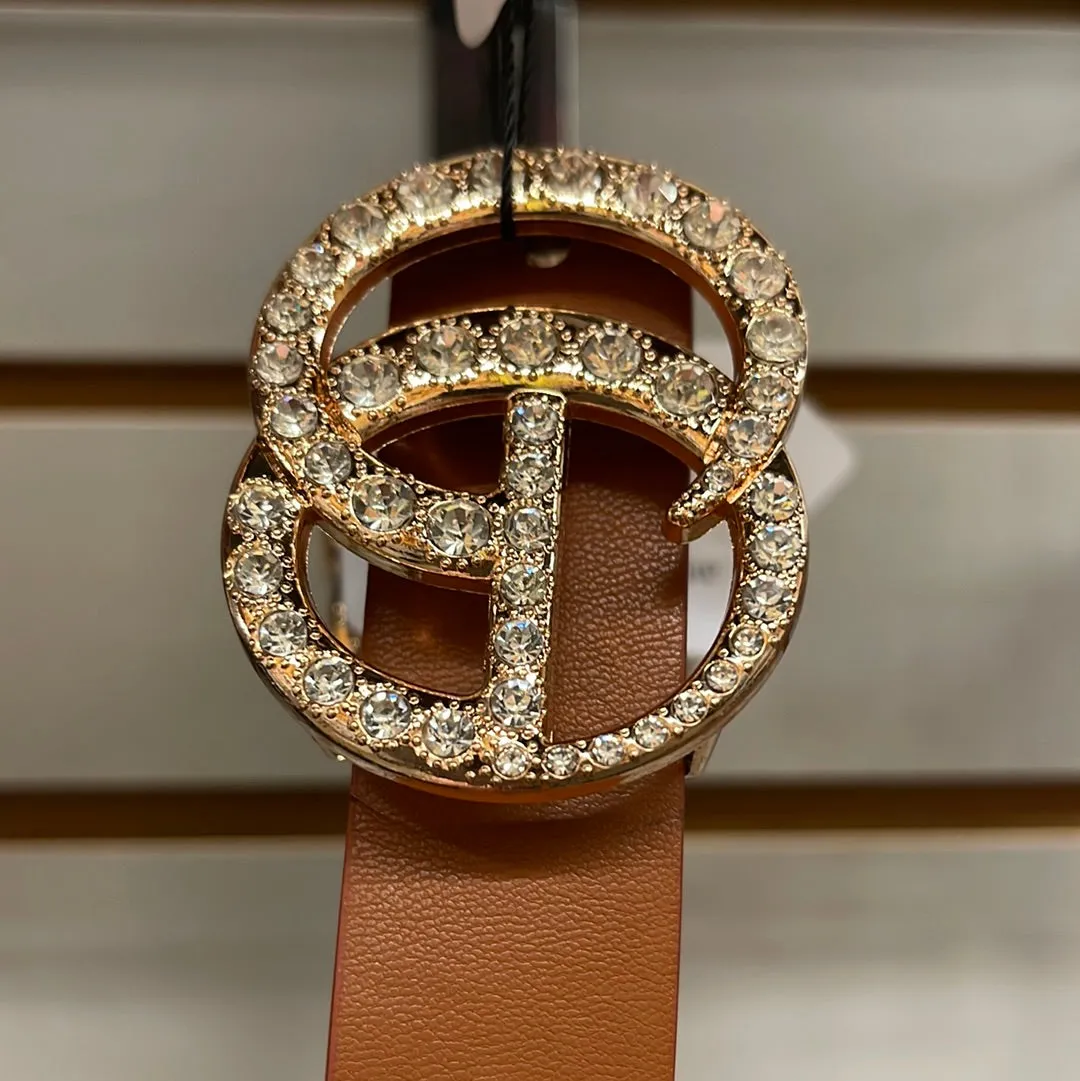 Metal Faux leather belt