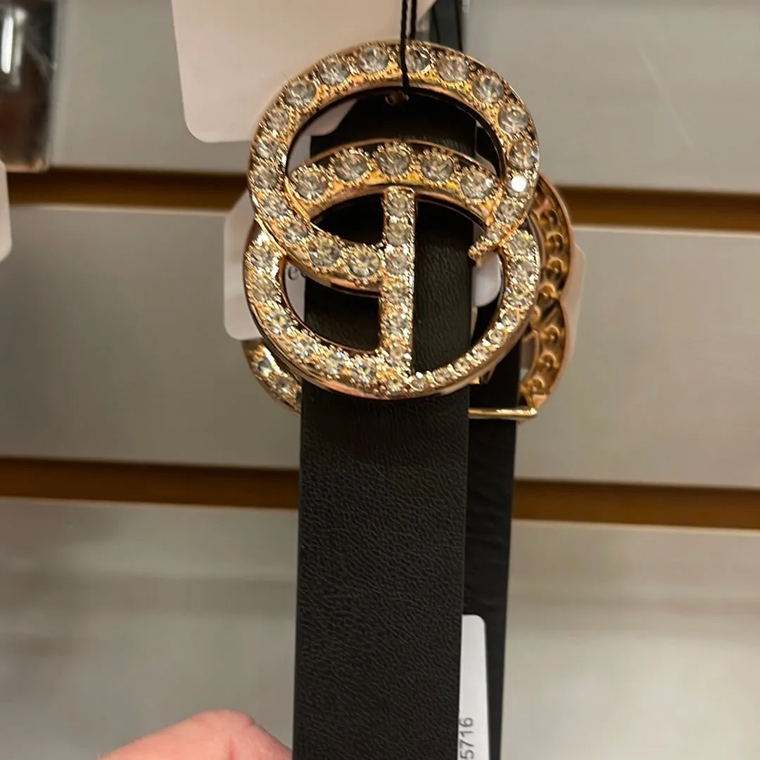 Metal Faux leather belt