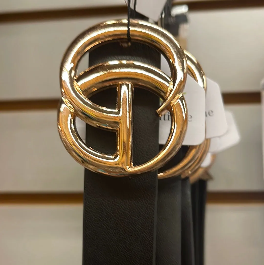 Metal Faux leather belt