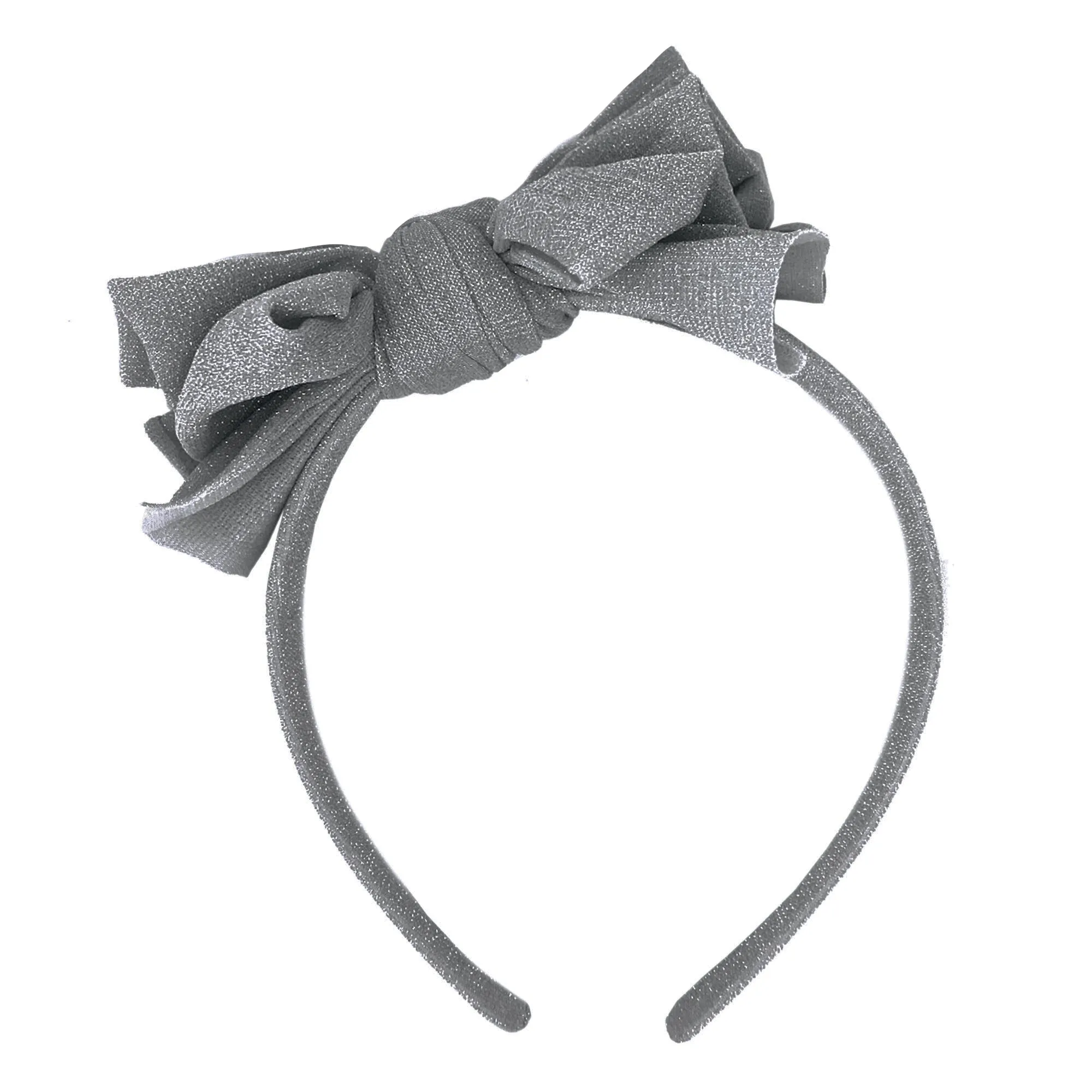 METALLIC FAB HARD HEADBAND: silver