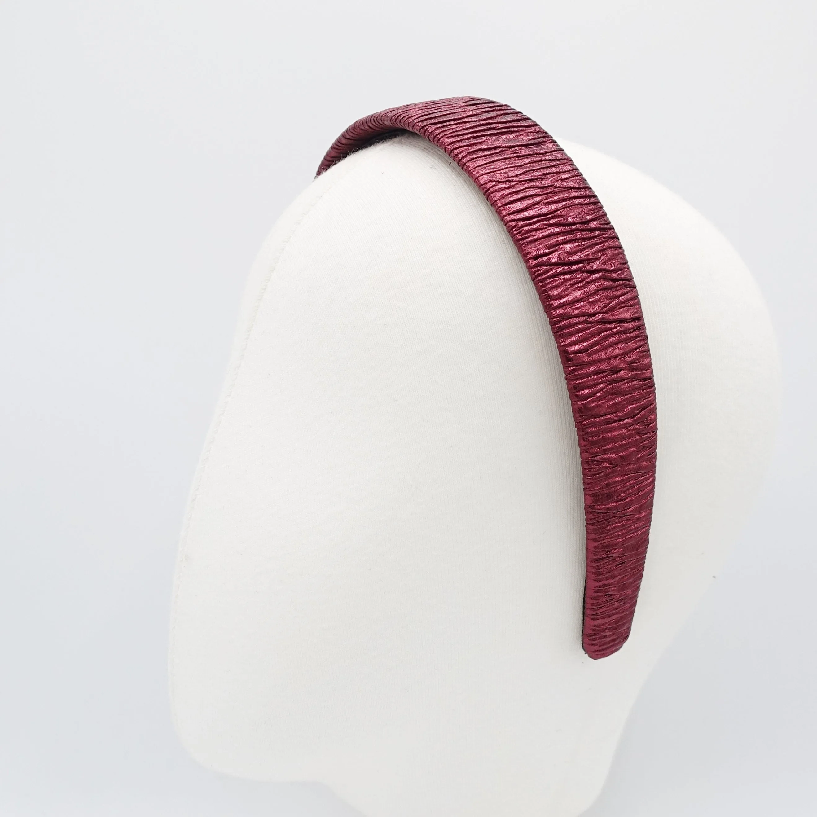 metallic pleated headband flat hairband women hair accessory