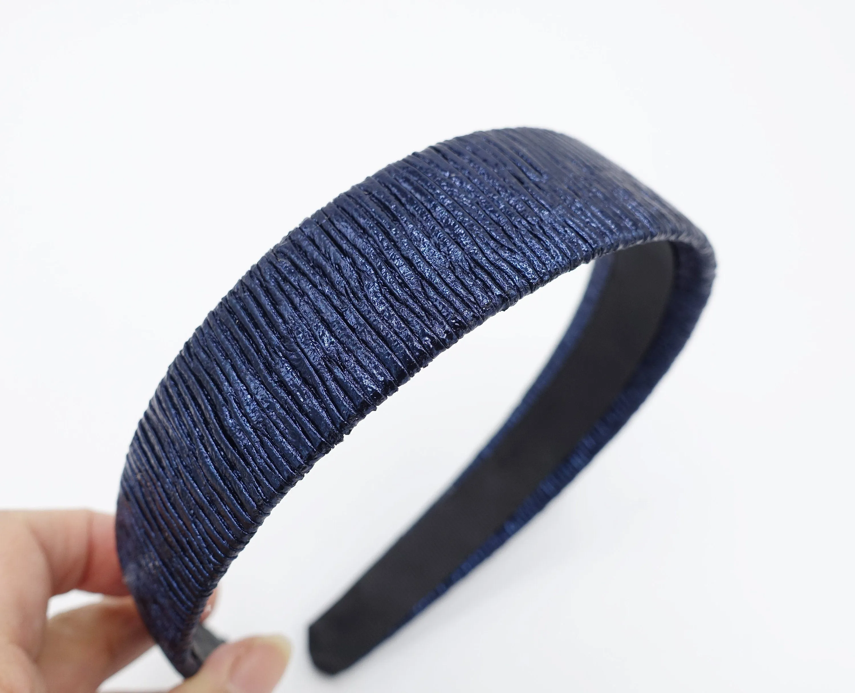 metallic pleated headband flat hairband women hair accessory