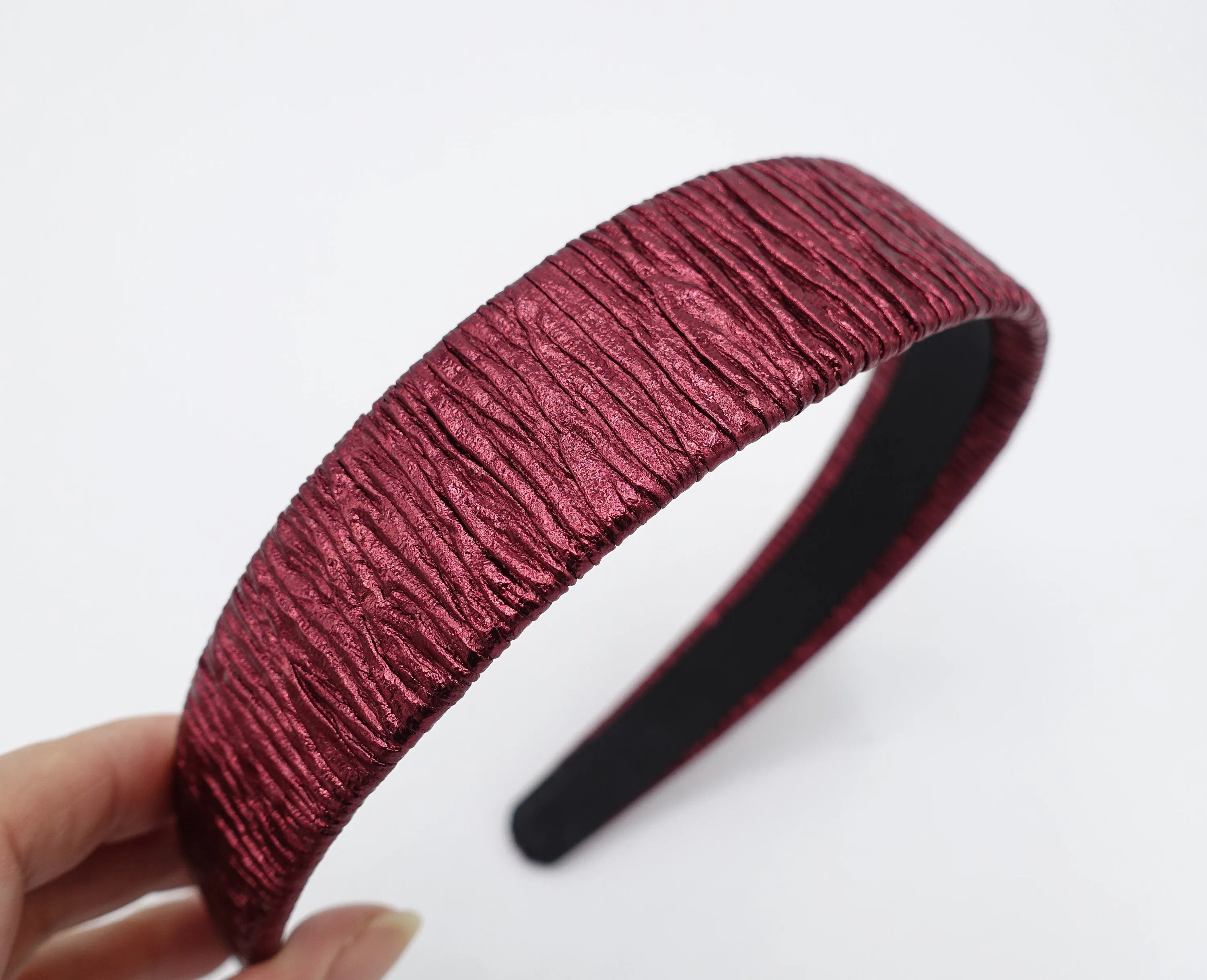 metallic pleated headband flat hairband women hair accessory