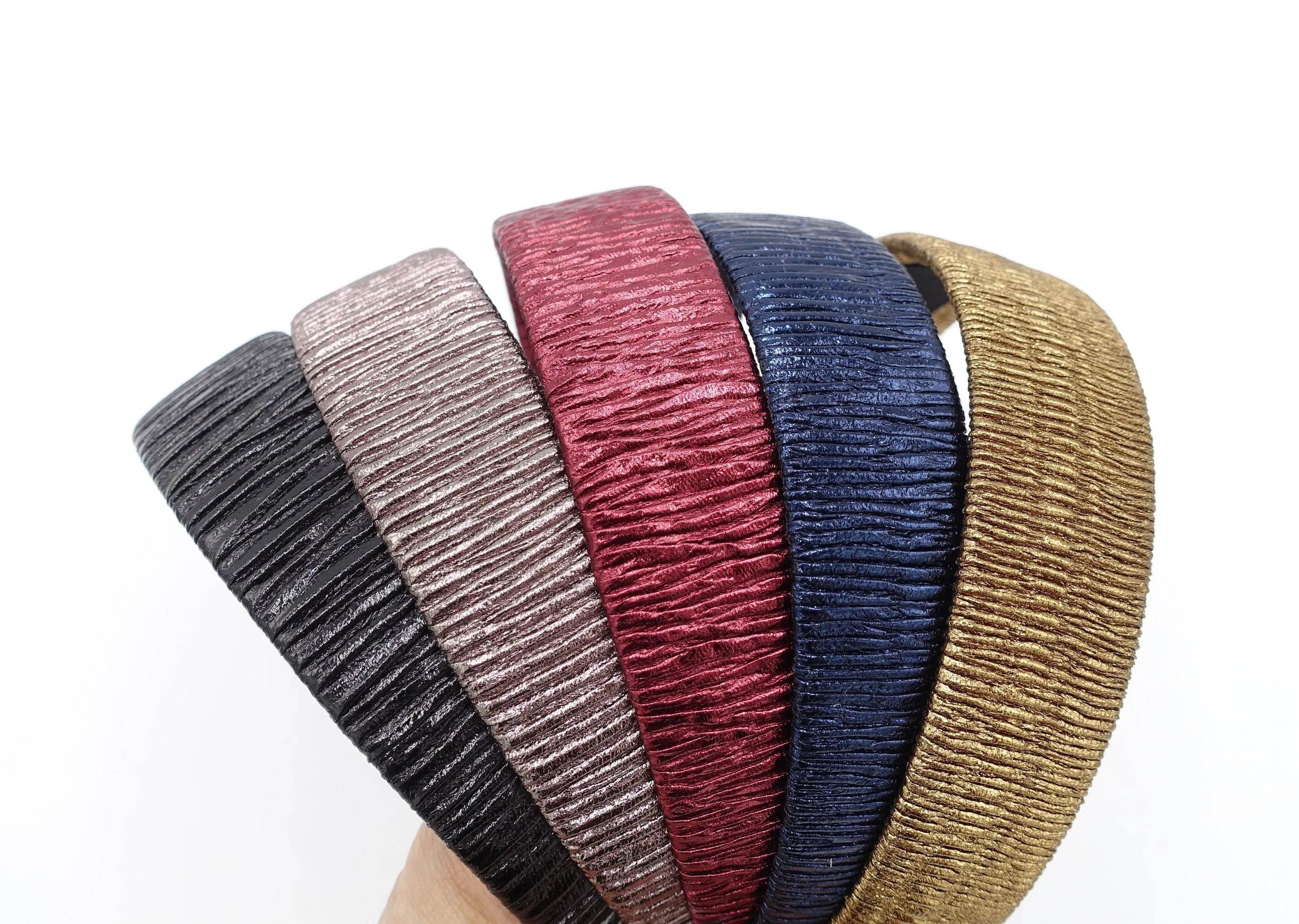 metallic pleated headband flat hairband women hair accessory