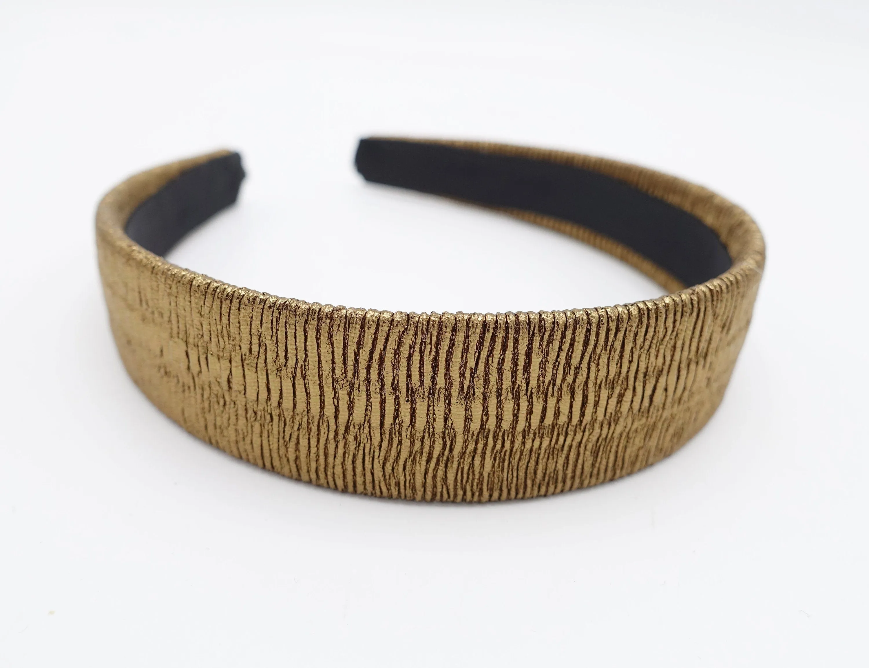 metallic pleated headband flat hairband women hair accessory
