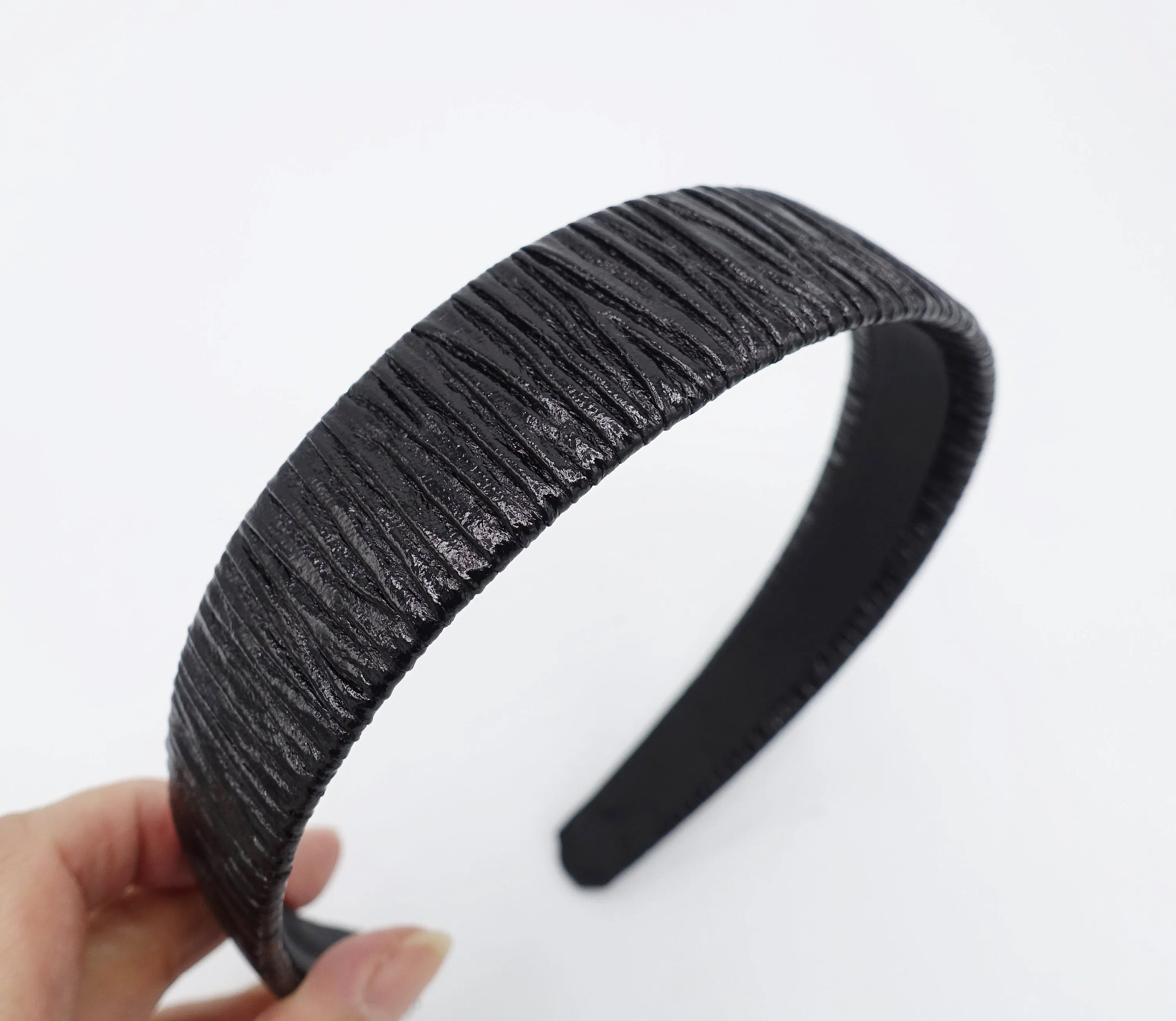 metallic pleated headband flat hairband women hair accessory