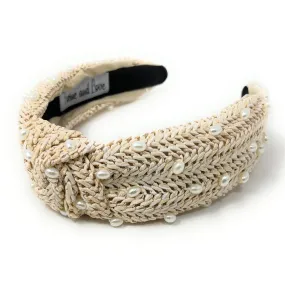 Mila Ivory Raffia Knot Headband