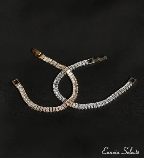 Milan 18k Alluring Tennis Bracelet, Gold Vermeil Chunky Cubic Zirconia | Classy Modern