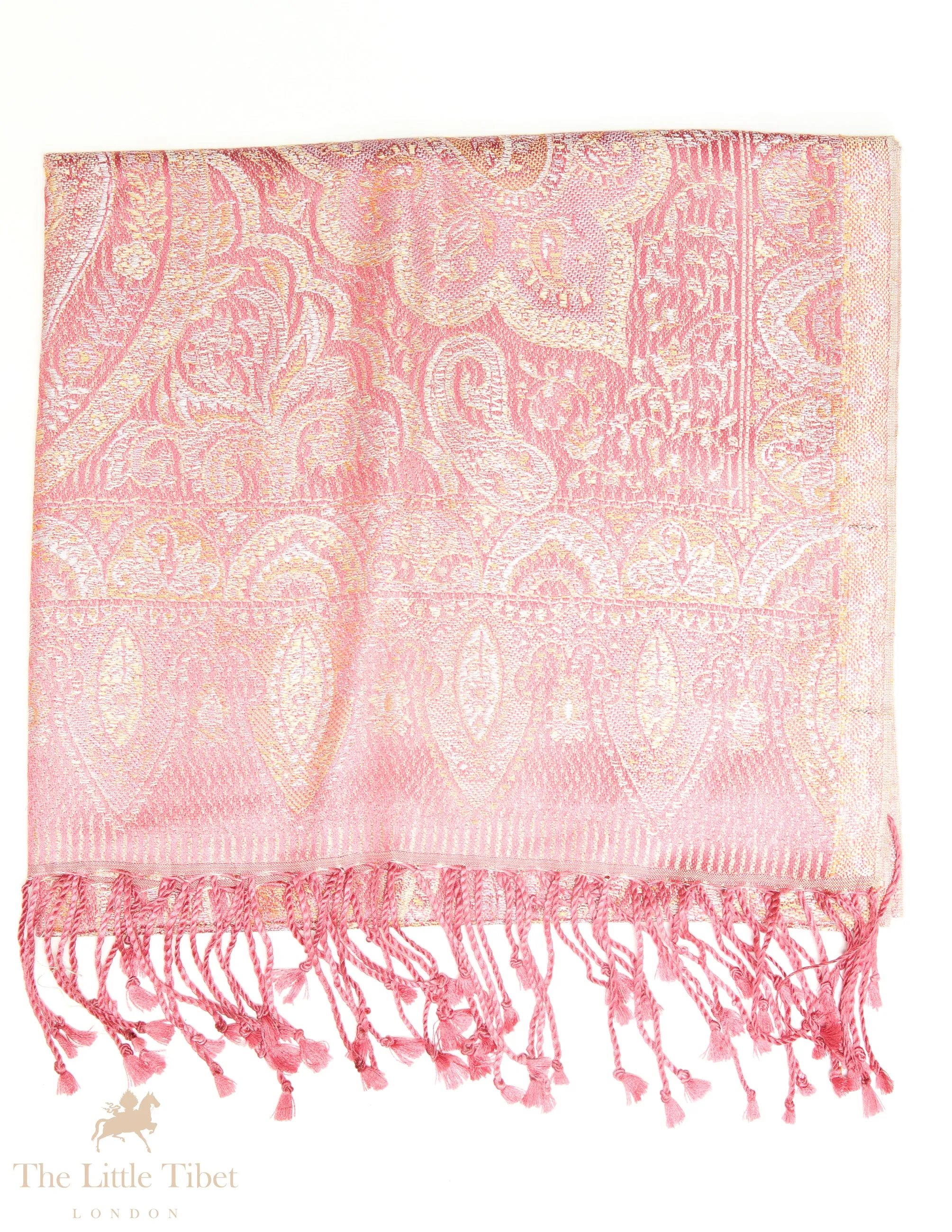 Minnie Pink Paisley Silk Pashmina-Silk Scarf-MCM777