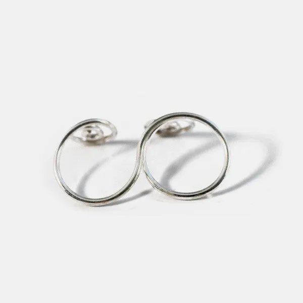 Modern Swirl Sterling Silver Double Finger Ring