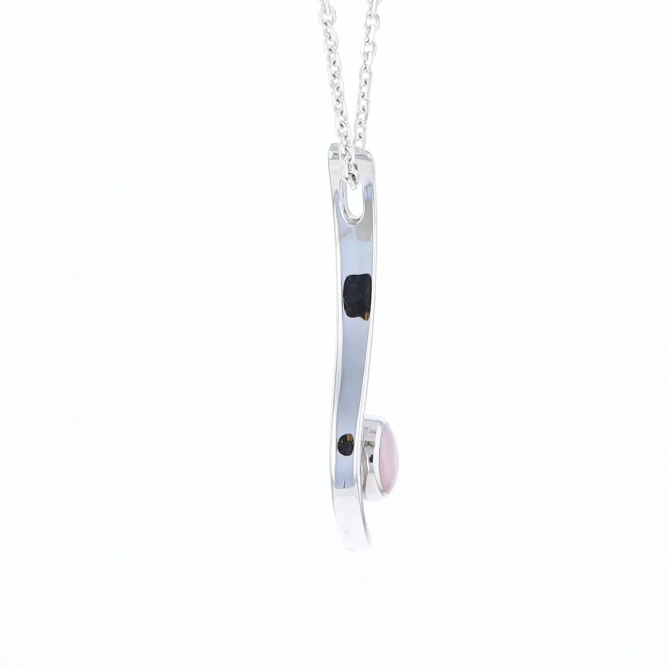 Mother Of Pearl Round Inlaid Curved Bar Pendant
