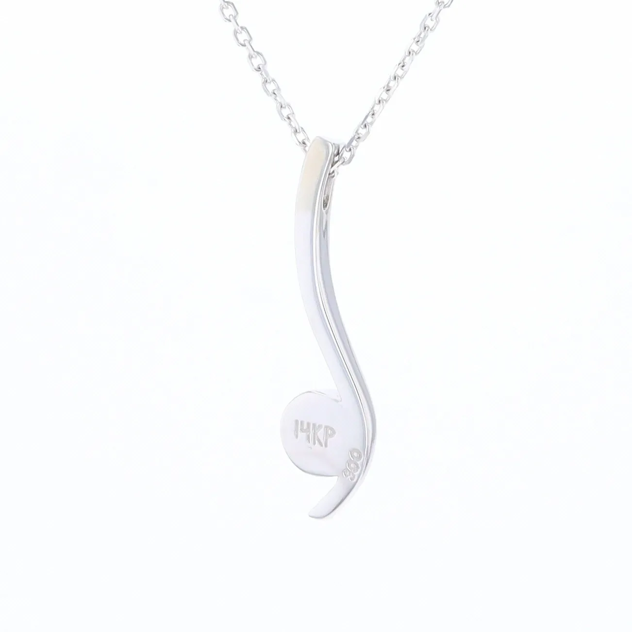 Mother Of Pearl Round Inlaid Curved Bar Pendant