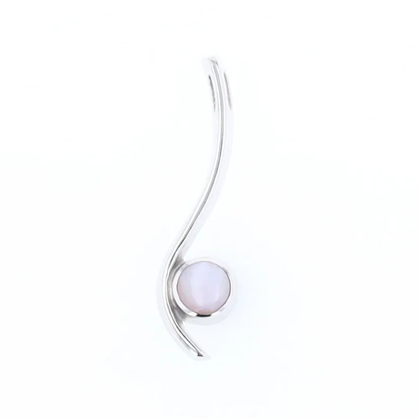 Mother Of Pearl Round Inlaid Curved Bar Pendant