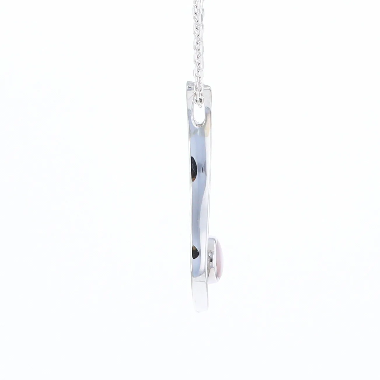 Mother Of Pearl Round Inlaid Curved Bar Pendant
