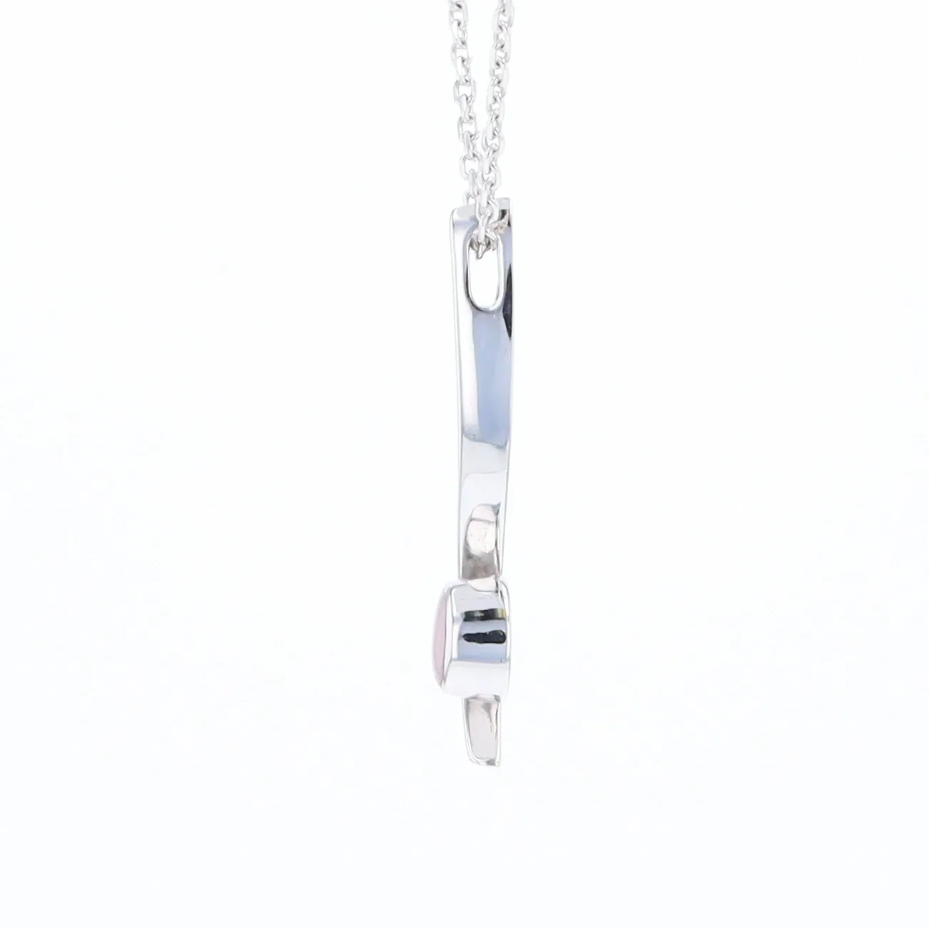 Mother Of Pearl Round Inlaid Curved Bar Pendant