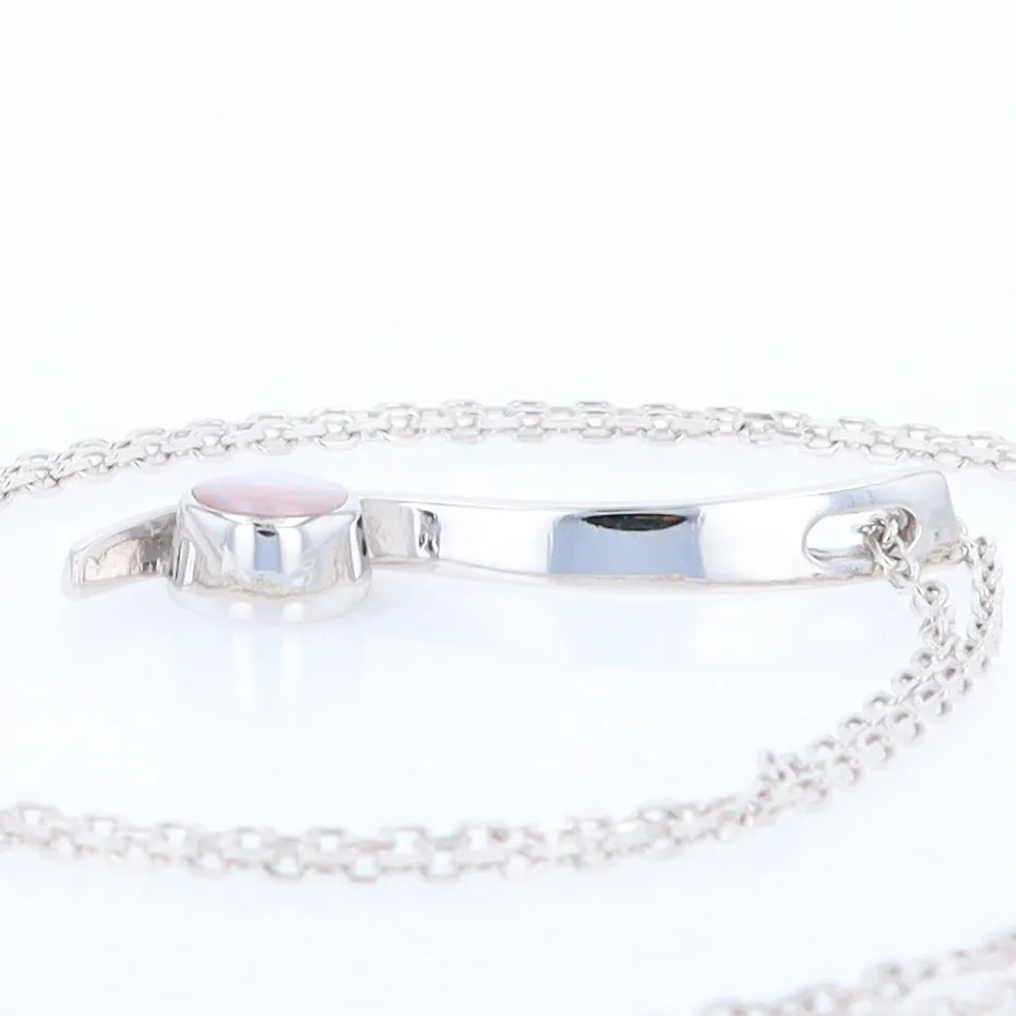 Mother Of Pearl Round Inlaid Curved Bar Pendant