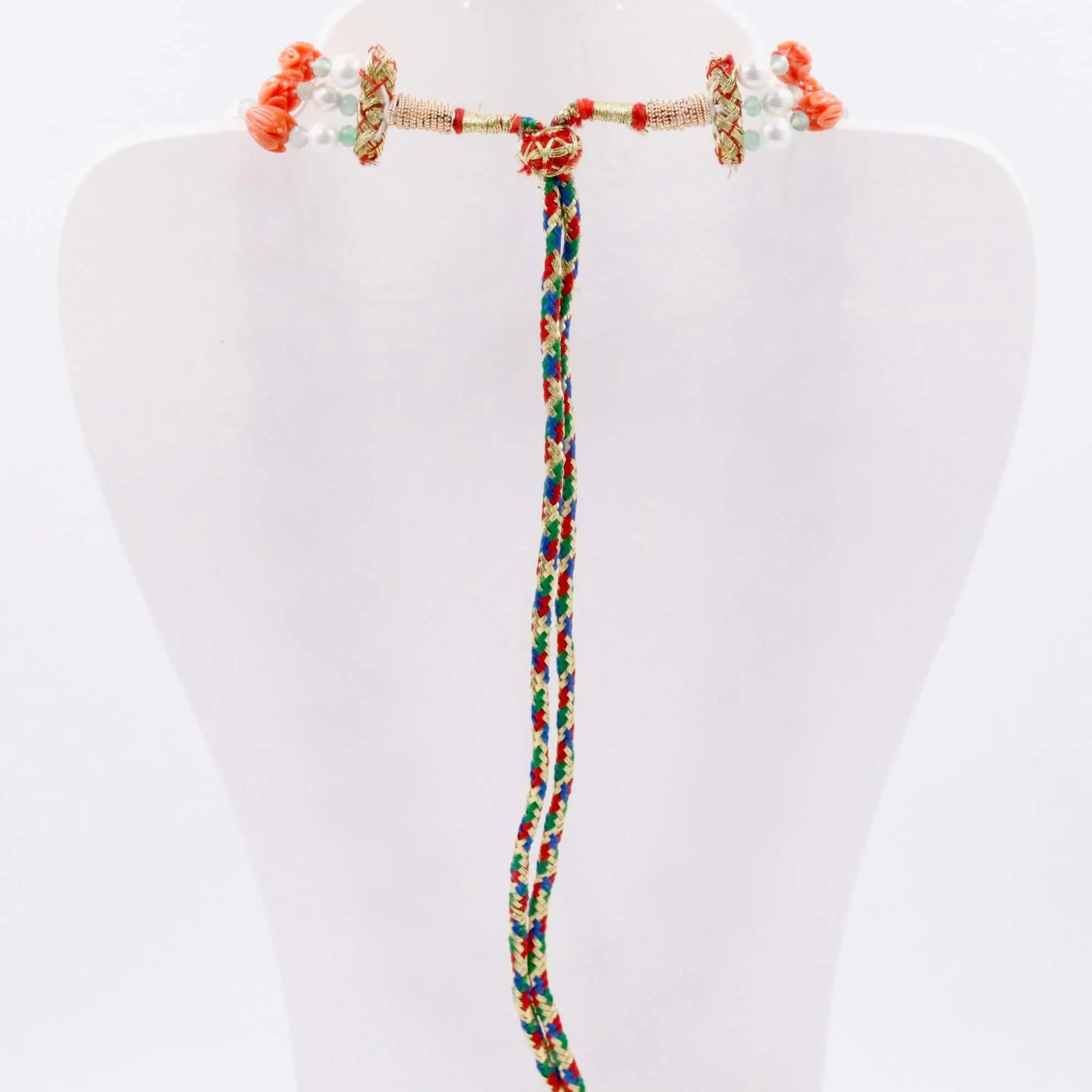 Multi Color Gemstone Necklace Coral tulip / Shell Pearl & Quartz Beaded Necklace Coral tulip w/ Mother Of Pearl & Quartz Gemstone Necklace SKU 6143290