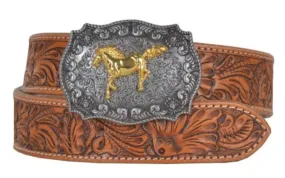 Myra Bag Brisk Leaves Hand-Tooled Leather Belt