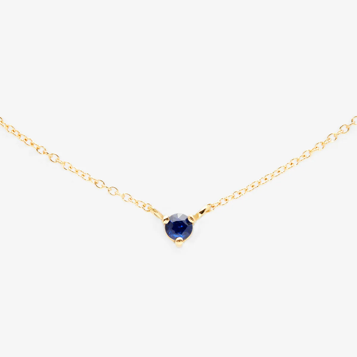 N6701S | 3mm Blue Sapphire Birthstone Necklace