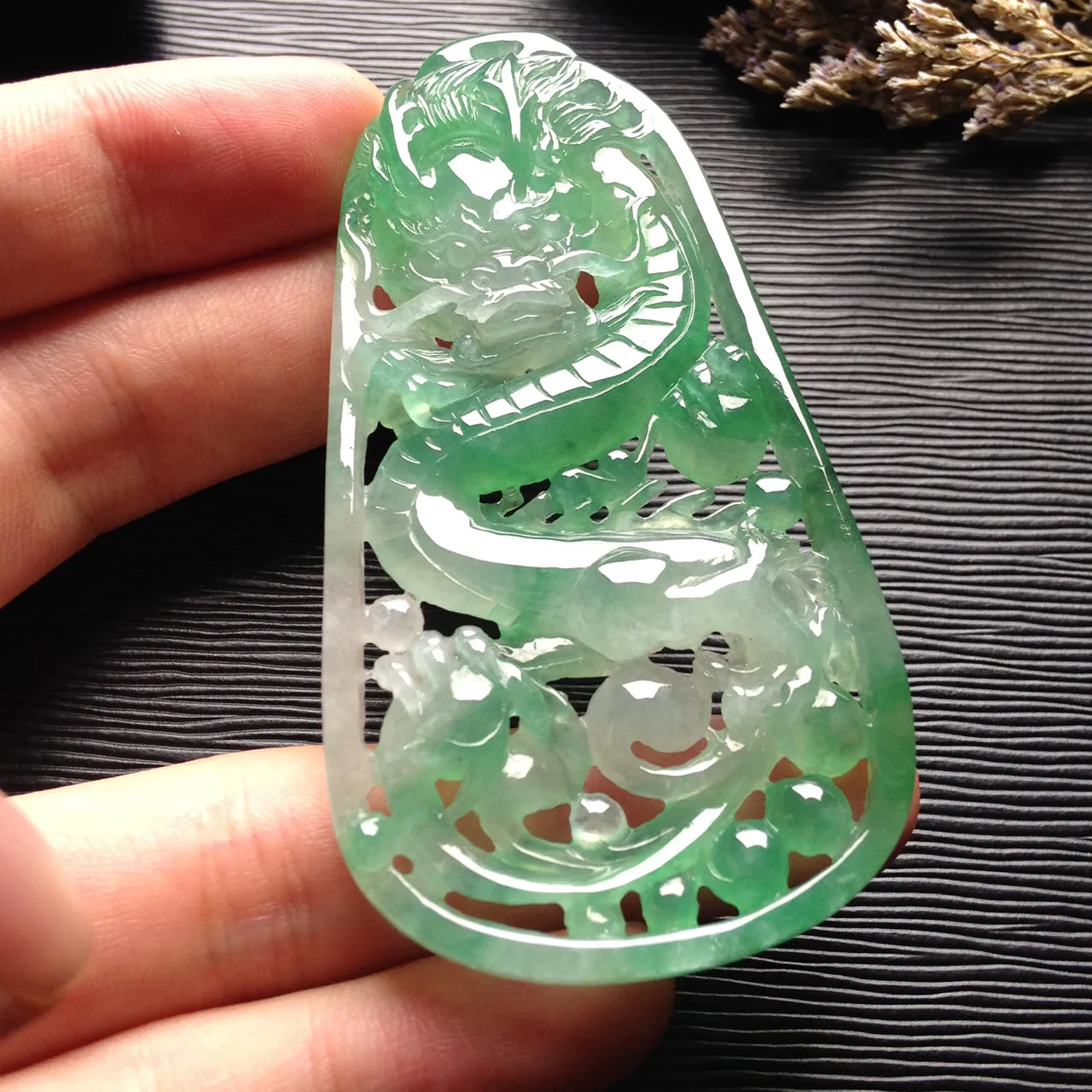 Natural Jade Pendant Jadeite Dragon Pendant PT393