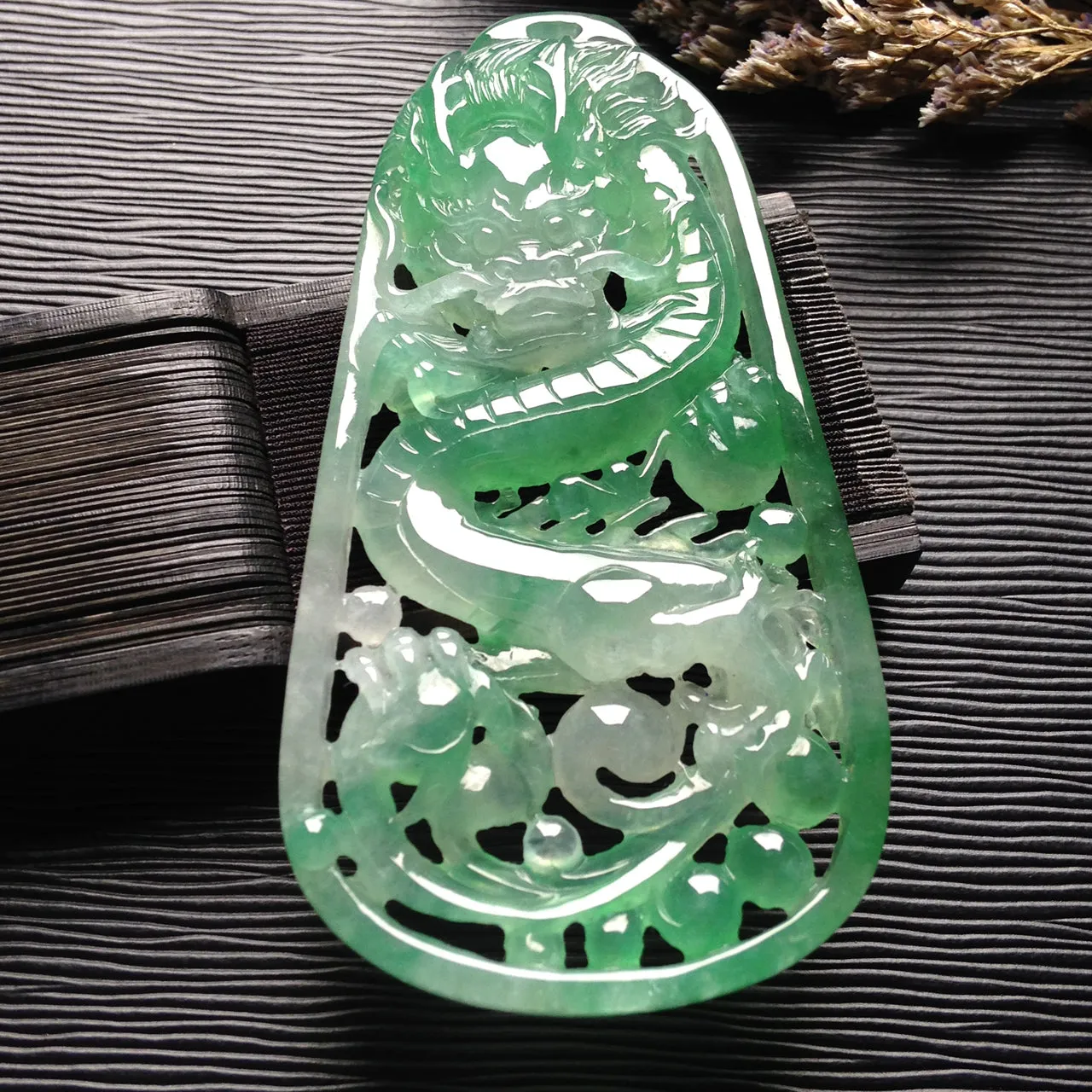 Natural Jade Pendant Jadeite Dragon Pendant PT393