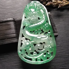 Natural Jade Pendant Jadeite Dragon Pendant PT393