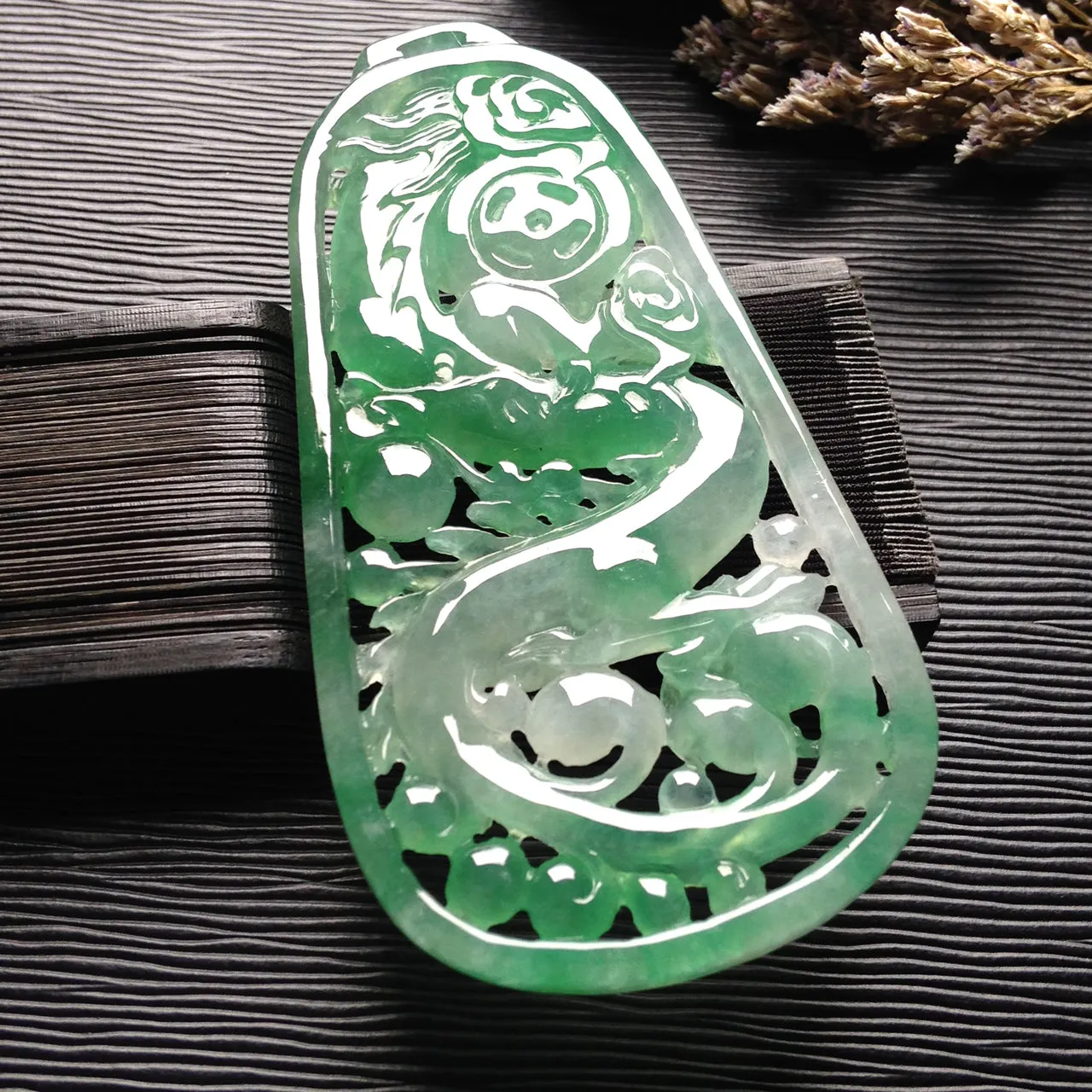 Natural Jade Pendant Jadeite Dragon Pendant PT393