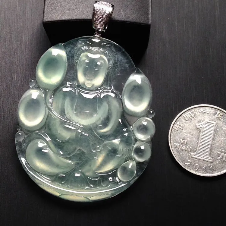 Natural Jade Pendant Jadeite Guan Yin Pendant PT271