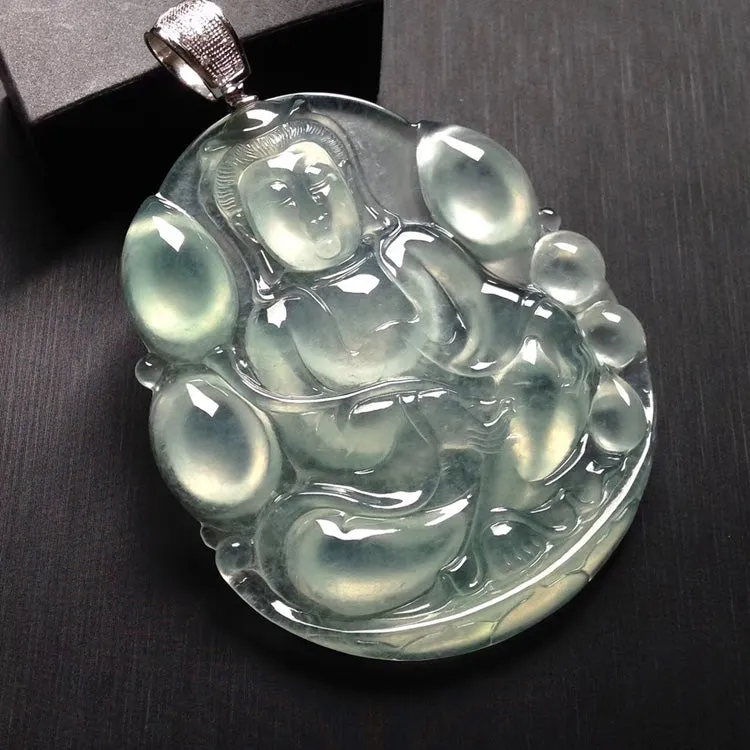 Natural Jade Pendant Jadeite Guan Yin Pendant PT271