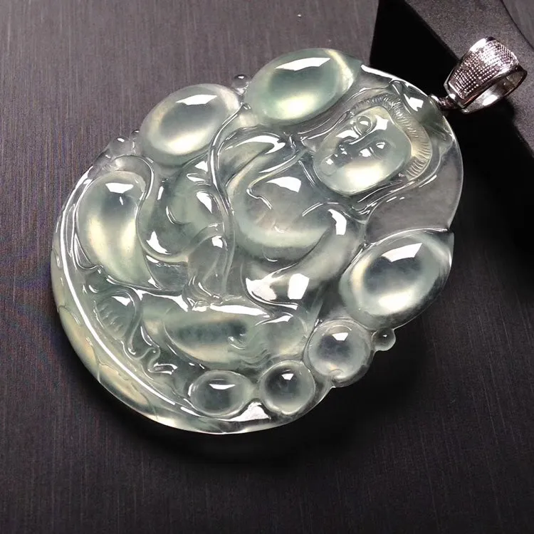Natural Jade Pendant Jadeite Guan Yin Pendant PT271